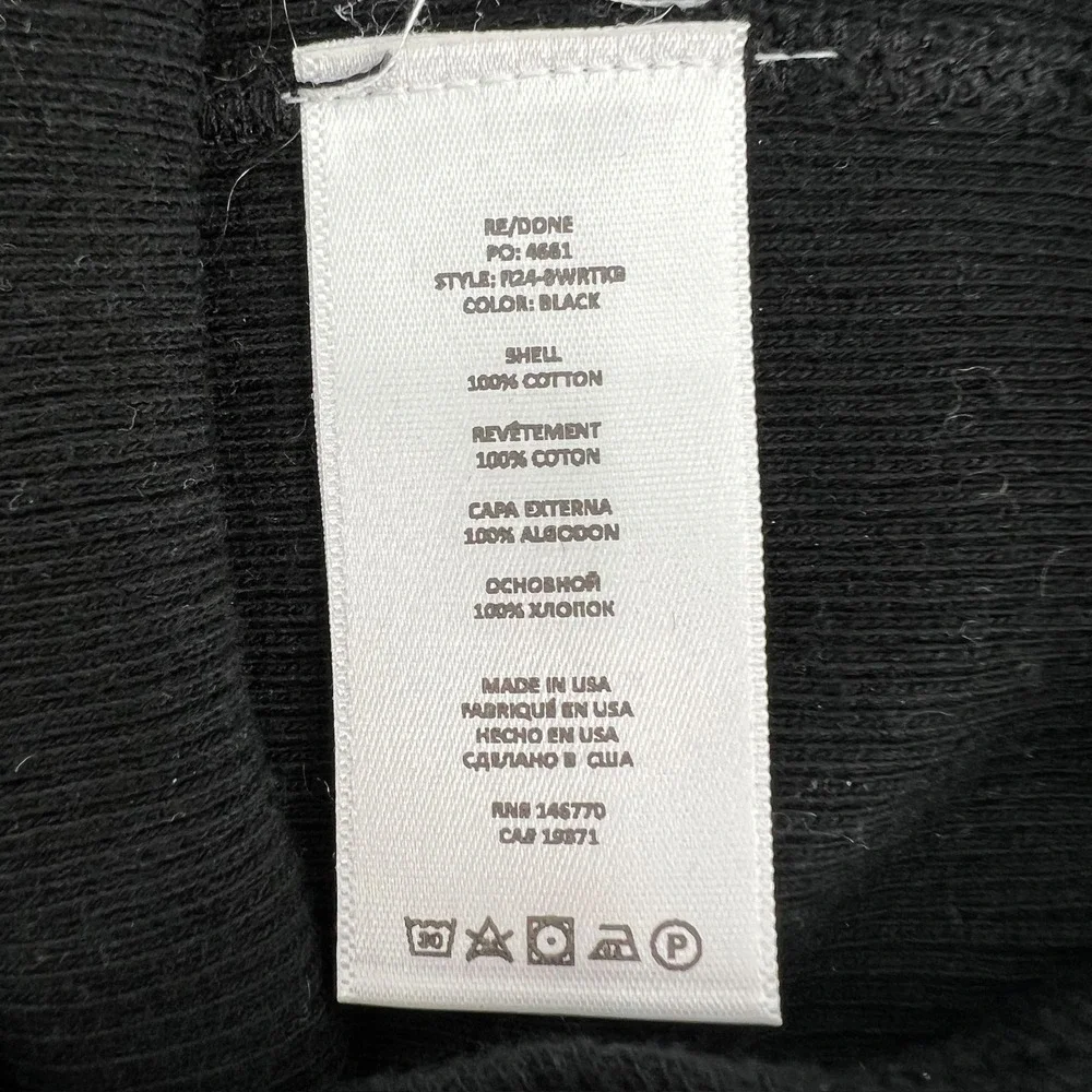 RE/DONE Black Ribbed Knit Tank Bodysuit Scoop Neck Size S 1124-8WRTKB USA Made - Picture 5 of 5